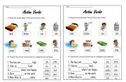 English Worksheet: Action verbs