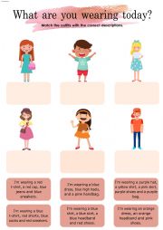 English Worksheet: What are you wearing today?