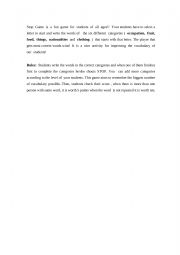 English Worksheet: Stop Game