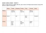 English Worksheet: Sandra�s week - information gap