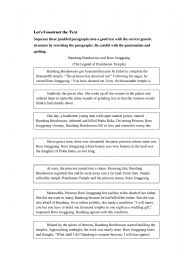 English Worksheet: NARRATIVE LEGEND 