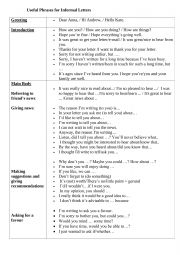 English Worksheet: Useful Phrases for Informal Letters