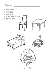 Colour the furniture - ESL worksheet by kozovkazbek