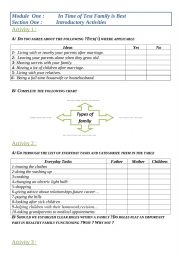 English Worksheet: 3rd form Module1 Section1