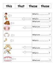 English Worksheet: This-that- these- those