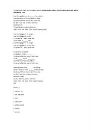 English Worksheet: Song activity 