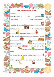 My favourite food worksheets