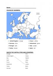 English Worksheet: European countries