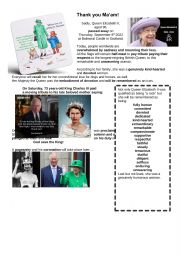 English Worksheet: Queen Elizabeth II�s death