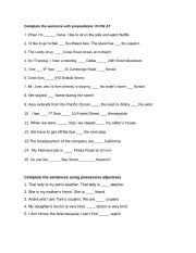 English Worksheet: prepositin