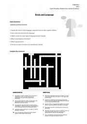 brain and language activities. linguistics