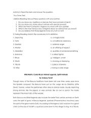 English Worksheet: READING COMPREHENSION