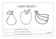 English Worksheet: I LOVE FRUITS