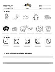 English Worksheet: Basic alphabet and colors