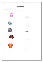 English Worksheet: Clothes items 