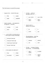 A Revision Test For 9th Grades