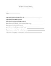 English Worksheet: Find Someone Who... Past Simple Tense Speaking Activity