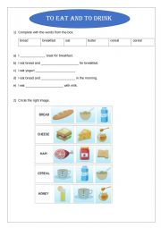 English worksheet: TO EAT AND TO DRINK