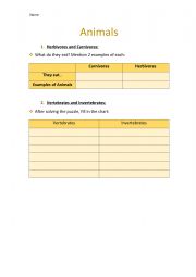 English Worksheet: ANIMALS