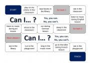 English Worksheet: Board Game Asking permission