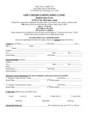 Basketball Camp Form