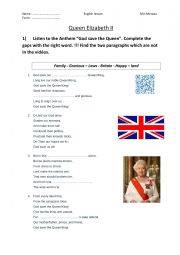 English Worksheet: Queen Elizabeth II 