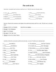 English Worksheet: The Verb To Be