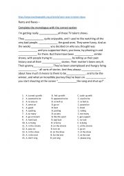 English Worksheet: Rants and Raves of Reality Shows Listening Comprehension
