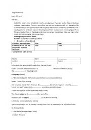 English Worksheet: 6th form test