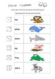 English Worksheet: animal practice