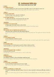 English Worksheet: 10 AUTUMN IDIOMS