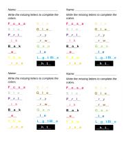 English Worksheet: The colors 