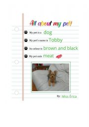 English Worksheet: my pet