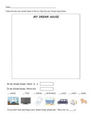 English worksheet: my dream house