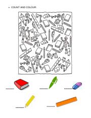 English Worksheet: School Objects Worksheet
