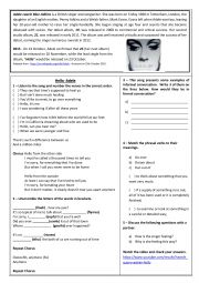 English Worksheet: Hello cancion adele