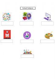 English Worksheet: School subjects worksheet