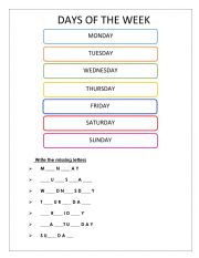 Days of the week 