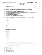 English Worksheet: Initial Test 6th grade