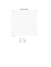 English Worksheet: Find the pets