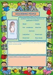 English Worksheet: Describing people