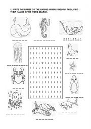 English Worksheet: Sea Animals