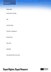 English Worksheet: Guess who - Blank 