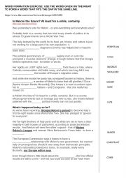 English Worksheet: WORD-FORMATION PRACTICE ON THE ITALIAN ELECTIONS.