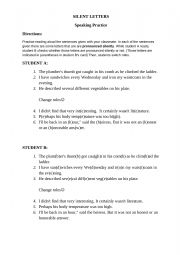 English Worksheet: Silent Letters Speaking Practice role play