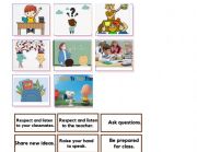 English worksheet: Rules in class