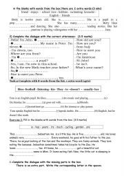 English Worksheet: 7th form midterm language tasks 1