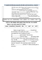 English Worksheet: 7th form mid term test 1 language tasks 2