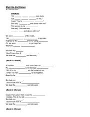 English Worksheet: Shut Up & Dance - Listening Activity