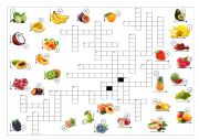 English Worksheet: FRUITS CROSSWORD